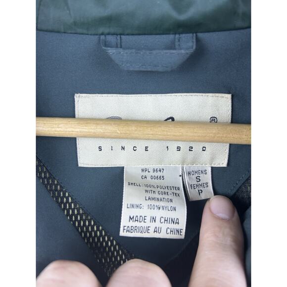 VTG 90s Eddie Bauer Women’s Petite Small Gore Tex Vented Jacket Green Zip Hood - Picture 3 of 8